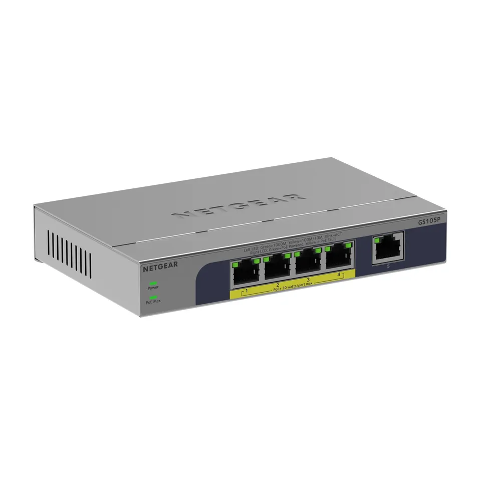 netgear-gs105p-5-port-gigabit-poe-switch-63w image 1