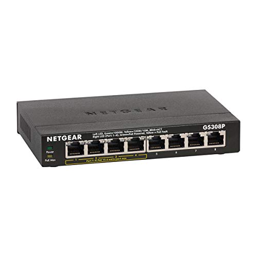 netgear-gs308p-8-port-gigabit-poe-switch-4x-poe-53w-unmanaged-metall image 4