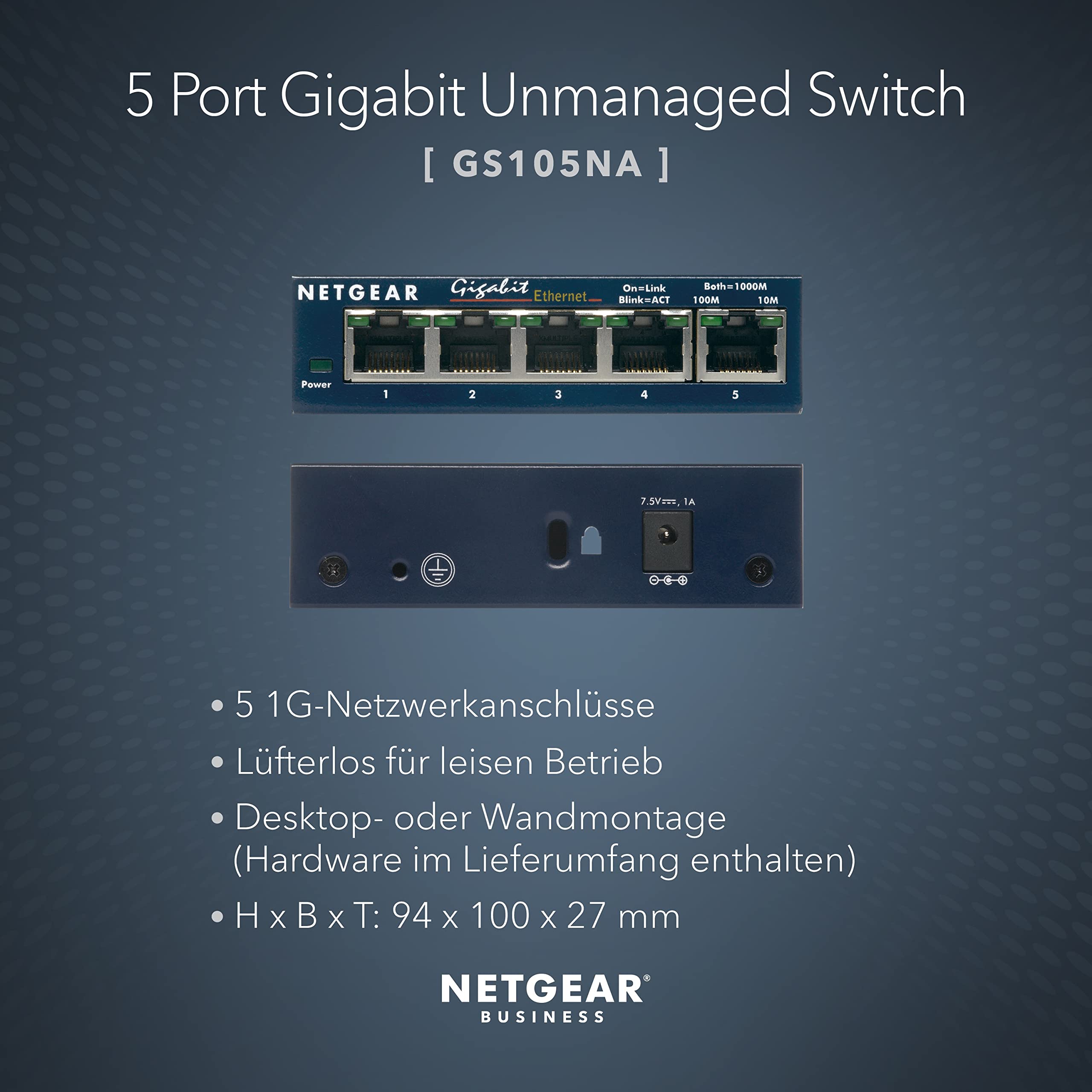 netgear-gs105ge-5-port-gigabit-lan-switch-unmanaged image 2