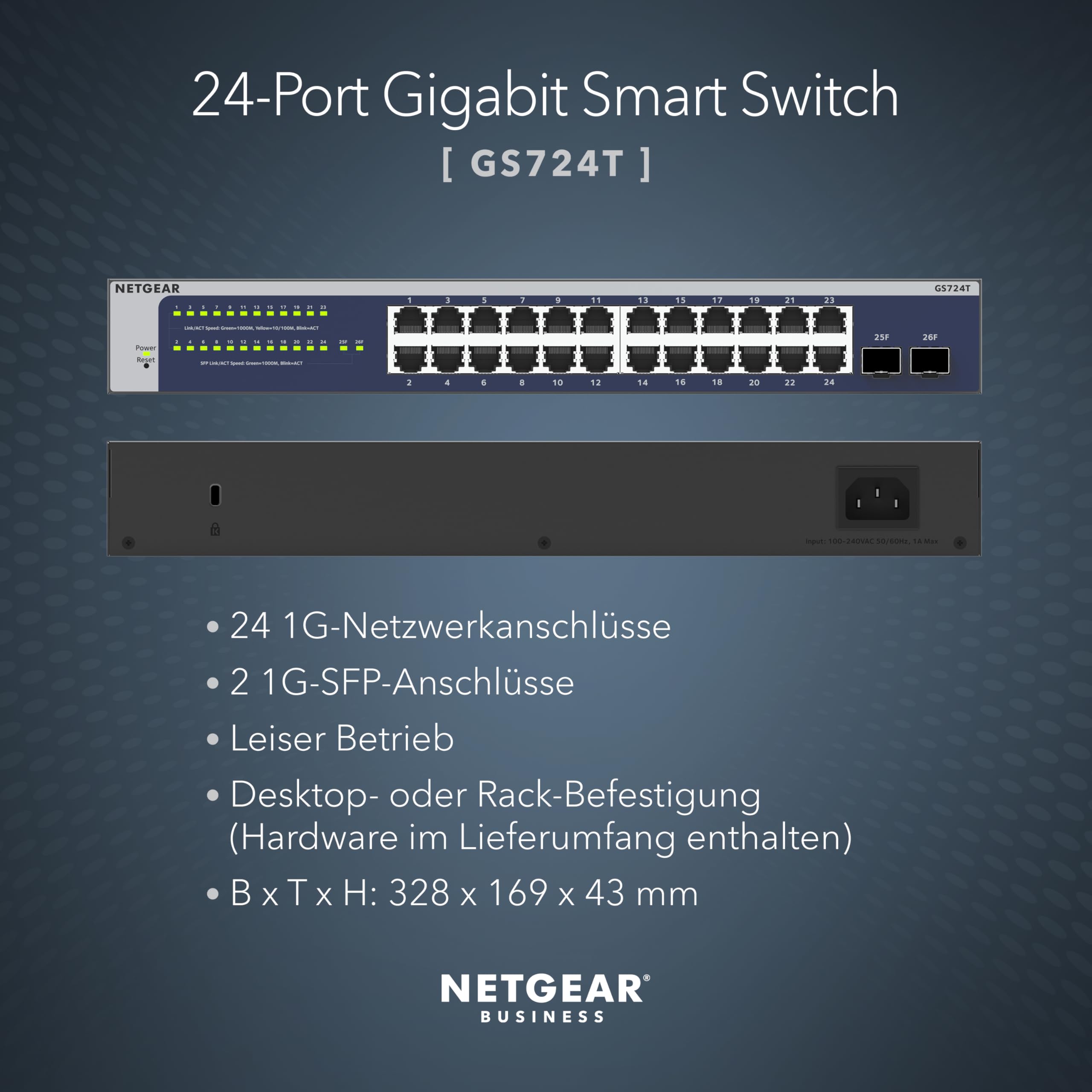 netgear-gs724t-24-port-gigabit-smart-managed-switch-mit-2x-sfp image 2