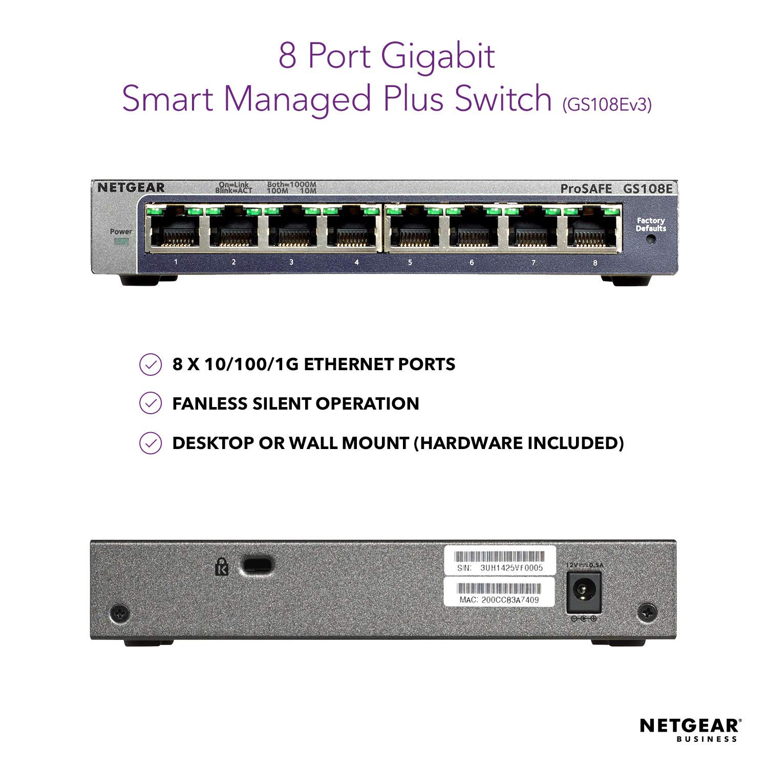 netgear-gs108e-8-port-gigabit-ethernet-plus-managed-switch-metall-l-fterlos image 2