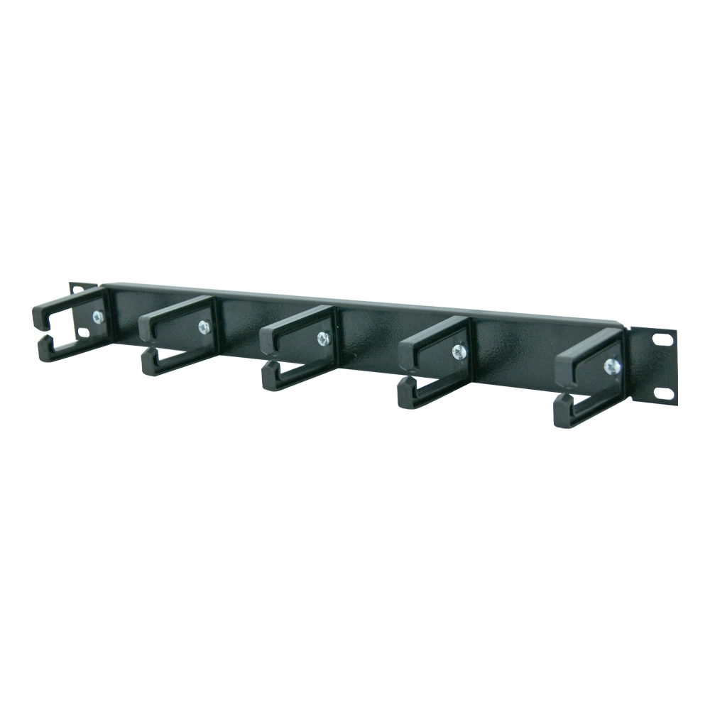 canovate-19-zoll-1u-kabelorganizer-horizontal-mit-5-kunststoffhaken image 1