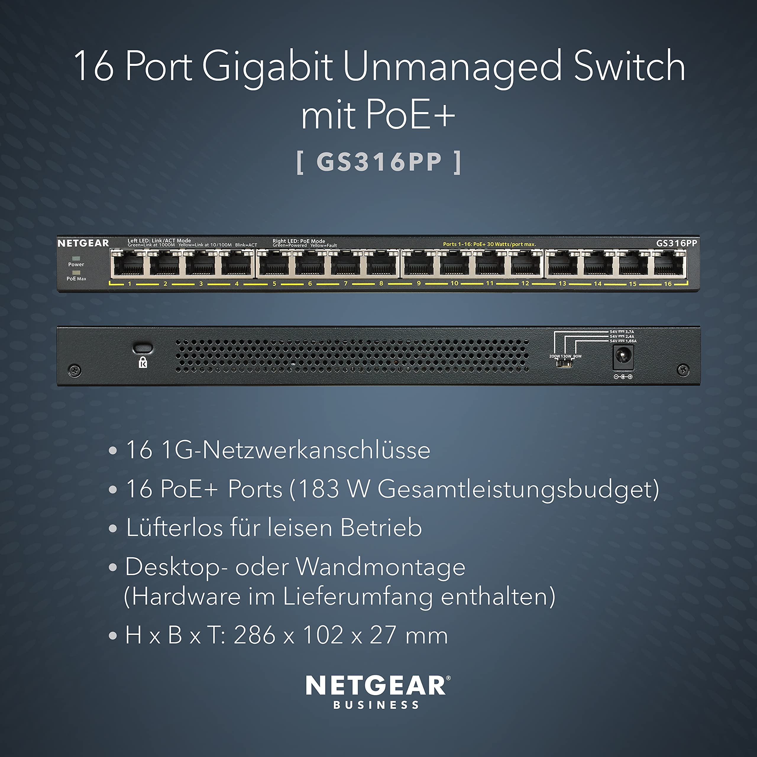 netgear-gs316pp-16-port-gigabit-poe-plus-switch image 2